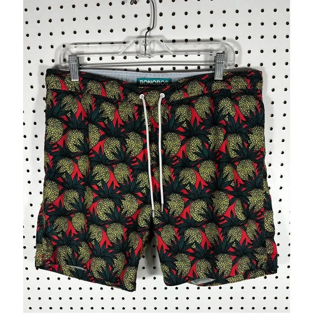 Bonobos pineapple print swimming trunks size M